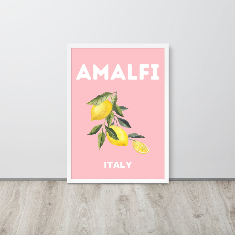 Amalfi Pink Lemons Framed Art Print