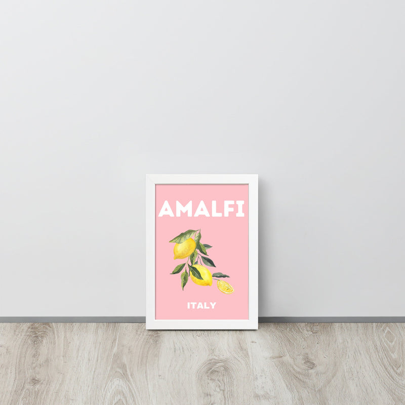 Amalfi Pink Lemons Framed Art Print