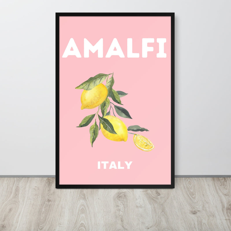 Amalfi Pink Lemons Framed Art Print