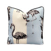 Baby Blue Flamingo - reverse stripe - Outdoor Pillow Cushion