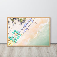 Bahia Beach Umbrellas Framed Art Print - Landscape