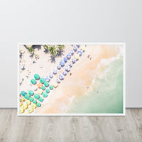 Bahia Beach Umbrellas Framed Art Print - Landscape