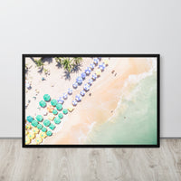 Bahia Beach Umbrellas Framed Art Print - Landscape