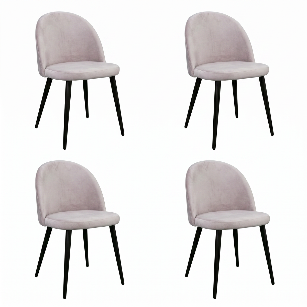Nelle Beige Velvet Dining Chair - SET of 4 - Razzino Furniture