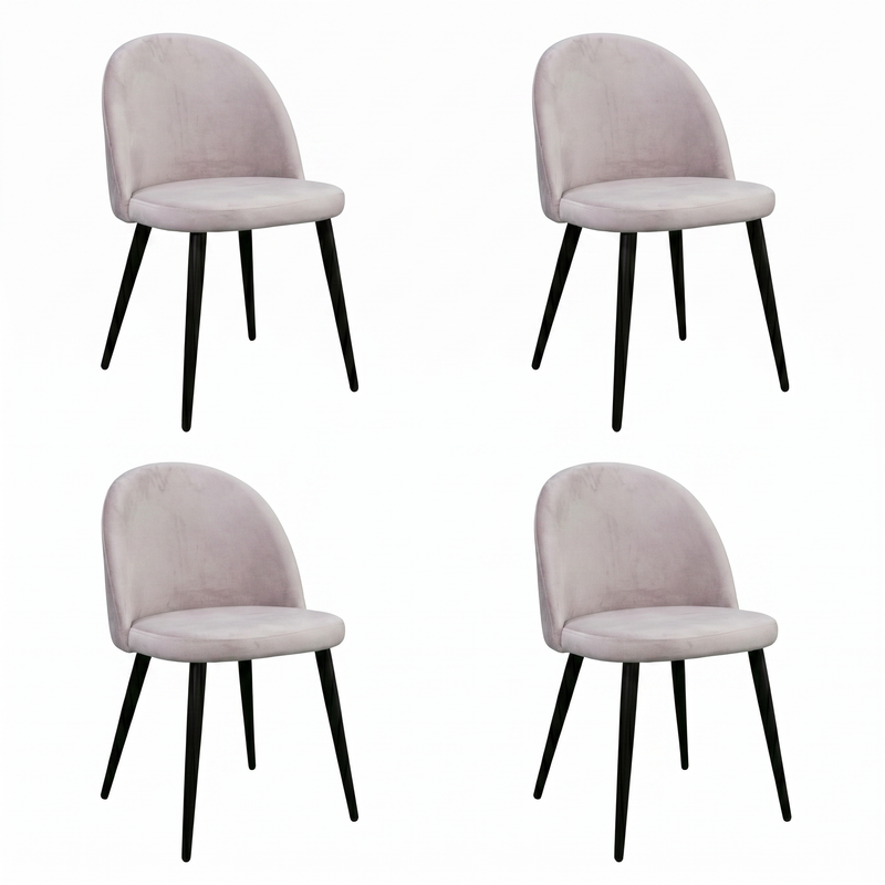 Nelle Beige Velvet Dining Chair - SET of 4 - Razzino Furniture