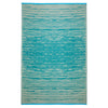 Eco Friendly Outdoor Rug - Abstract - Teal & White