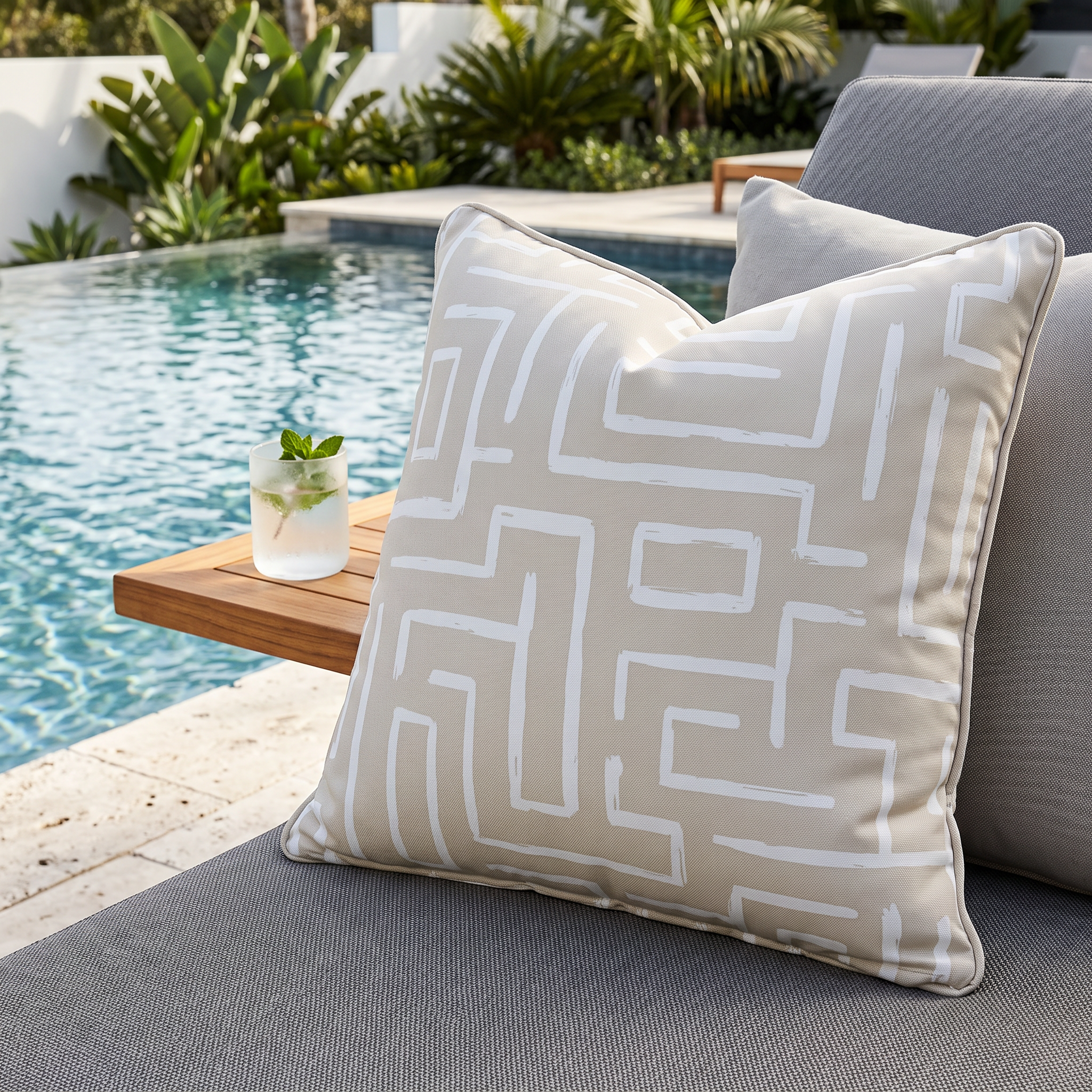 Taupe Zen Outdoor Pillow Cushion