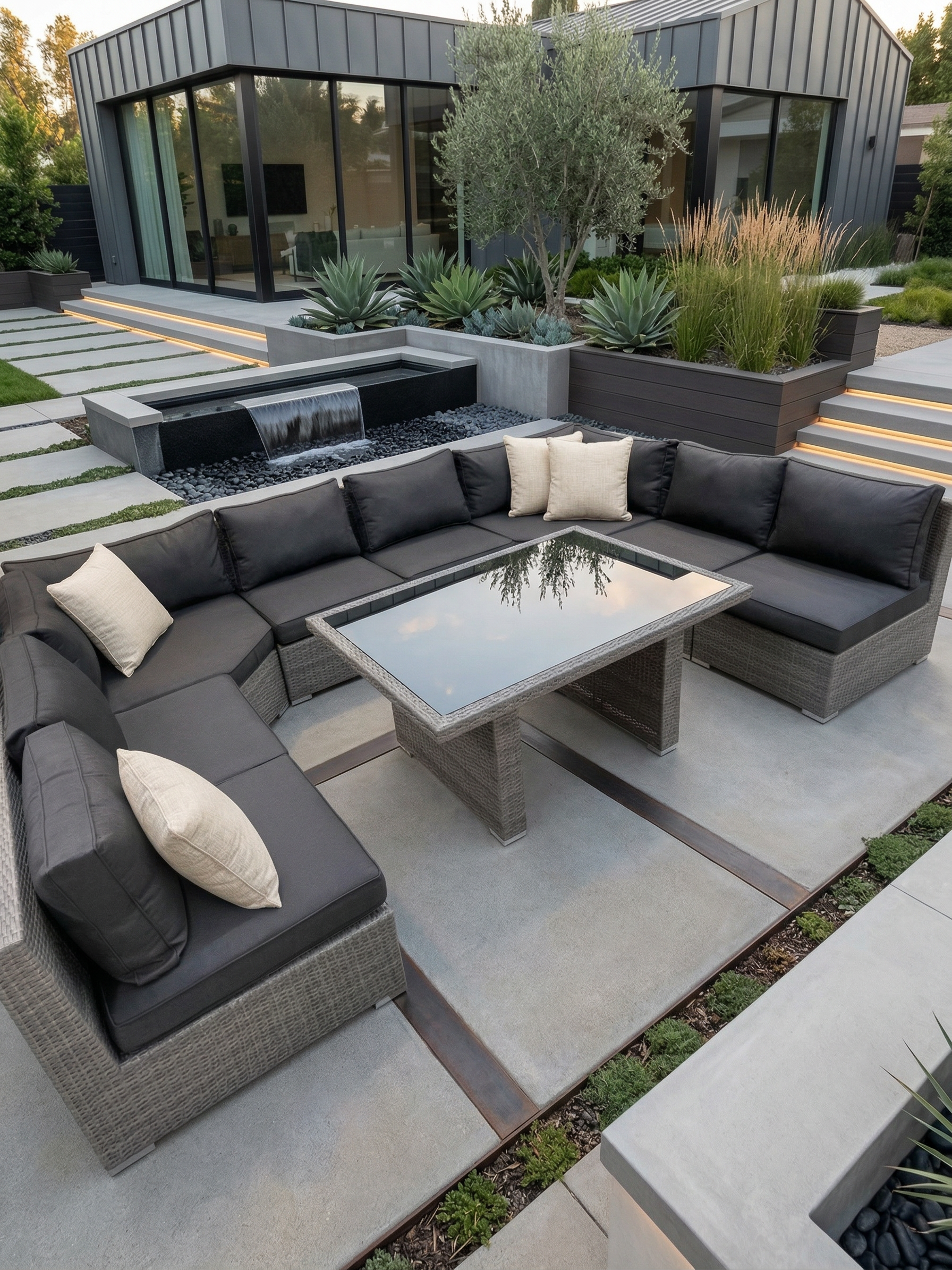 8pc XL AMALFI Outdoor Rattan Multi Way U Modular Lounge - Razzino Furniture