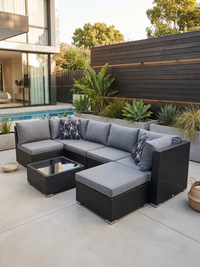 7pc SIESTA Outdoor Multi Way Rattan Modular Lounge Set - Razzino Furniture