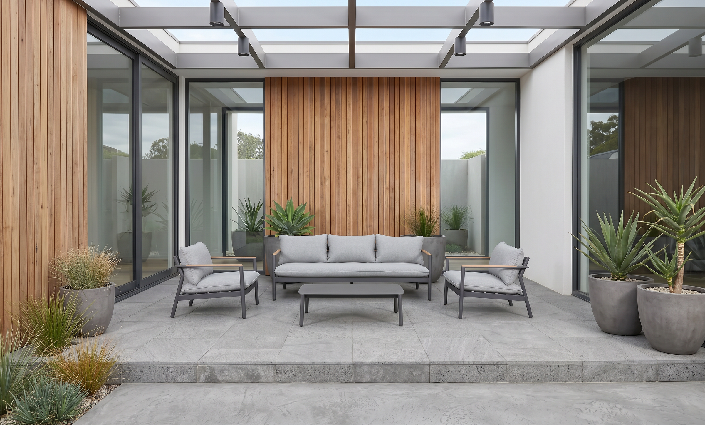 Aspen 4pc Aluminium Outdoor Lounge Set - Razzino Furniture