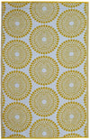 Eco Friendly Outdoor Rug - Daisies Yellow and White