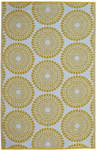 Eco Friendly Outdoor Rug - Daisies Yellow and White – Razzino Furniture