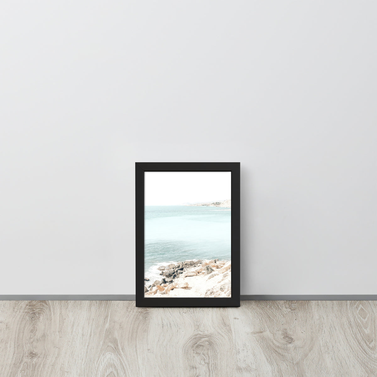 Coastal Beach Rocky Scenery Framed Art Print