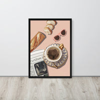 Mediterranean Italian Coffee & Bread Framed Art Print