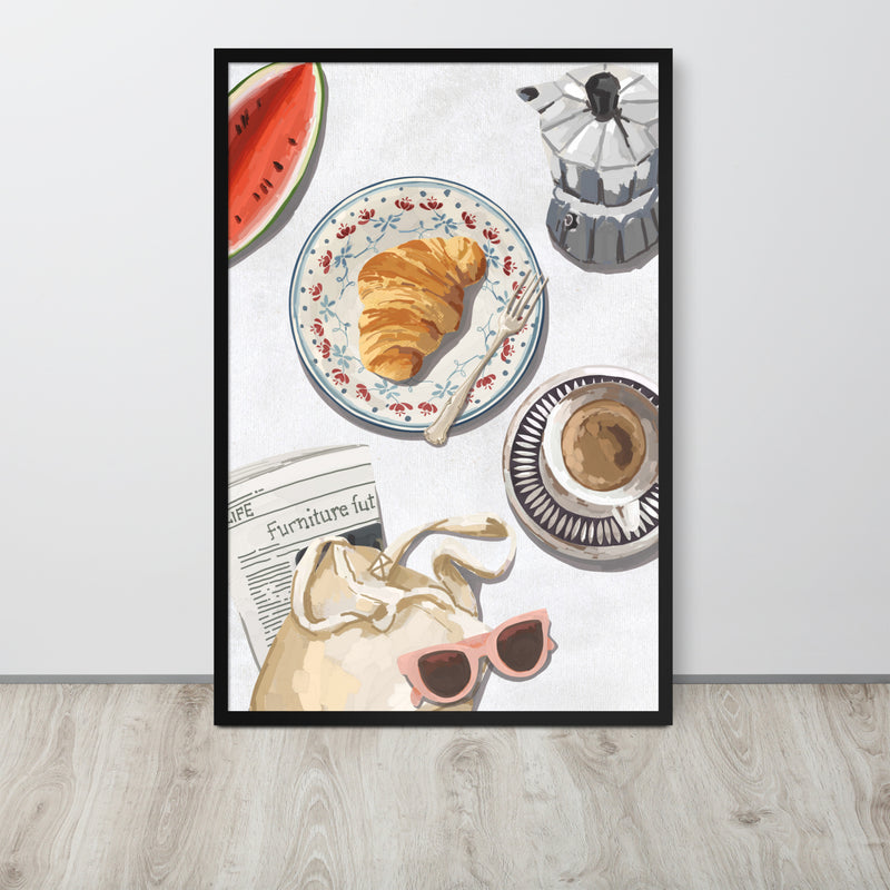 Mediterranean Breakfast & Coffee Framed Art Print