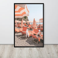 Arienzo Beach Umbrellas Positano Italian Coast Framed Art Print