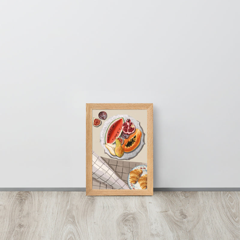 Mediterranean Fruit Platter Brunch Framed Art Print