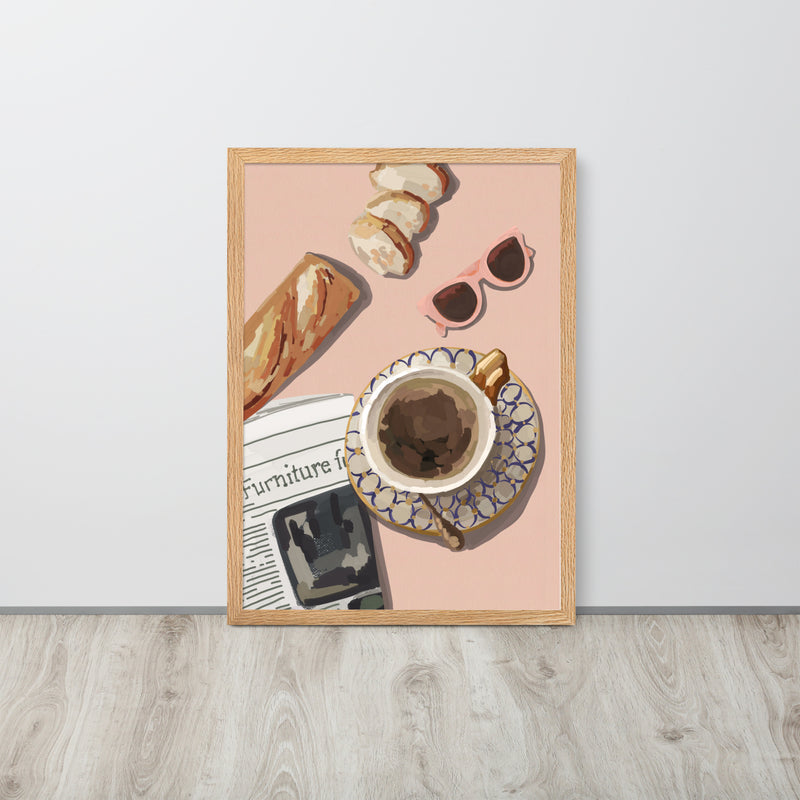 Mediterranean Italian Coffee & Bread Framed Art Print