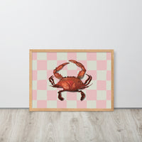 Mediterranean Crab & Pink Checker Framed Art Print