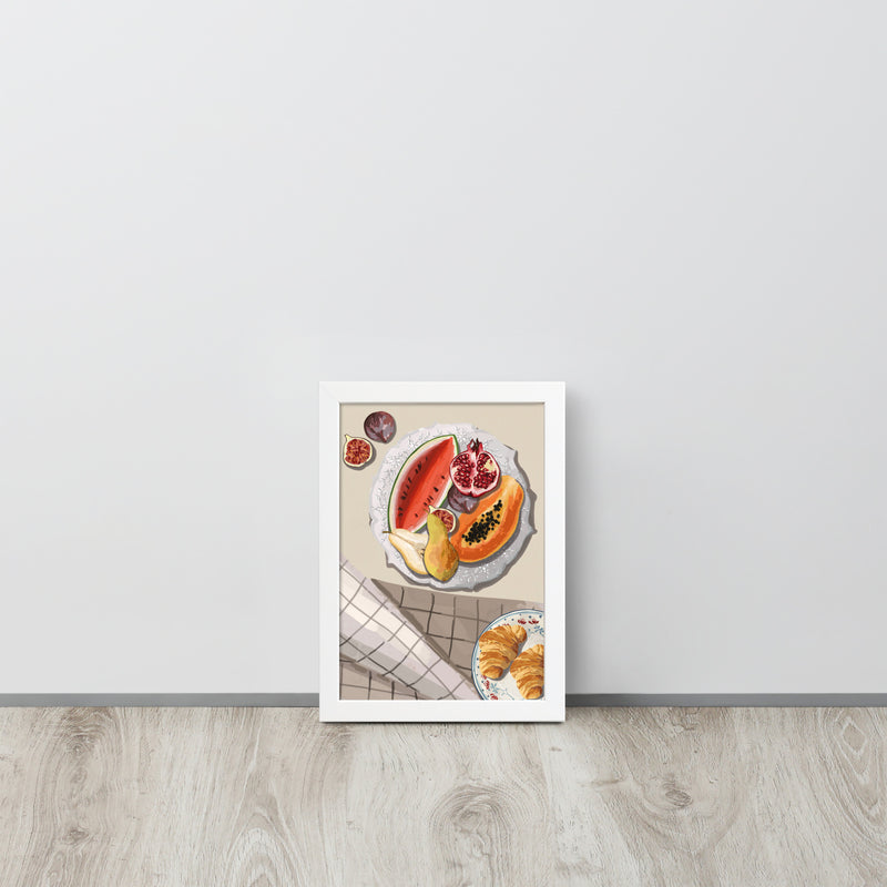 Mediterranean Fruit Platter Brunch Framed Art Print