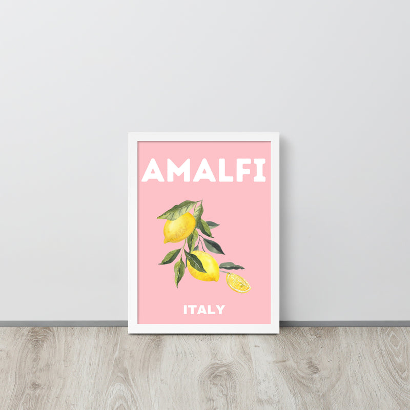 Amalfi Pink Lemons Framed Art Print