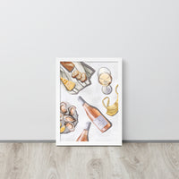 Mediterranean Food Platter, Wine, Oysters, Relax Framed Art Print