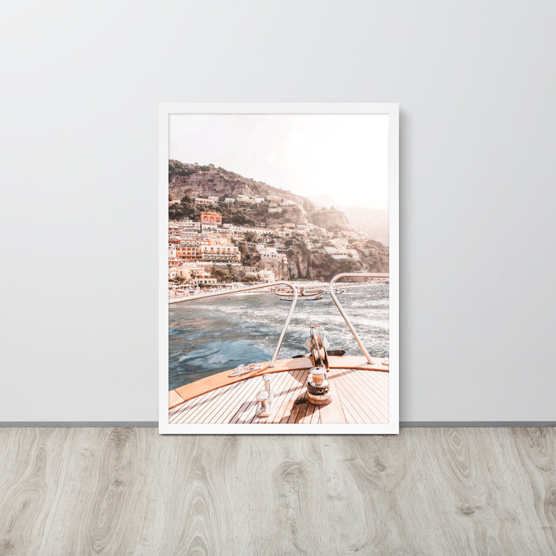 Amalfi Coast Yacht Life Framed Art Print
