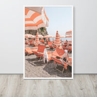 Arienzo Beach Umbrellas Positano Italian Coast Framed Art Print