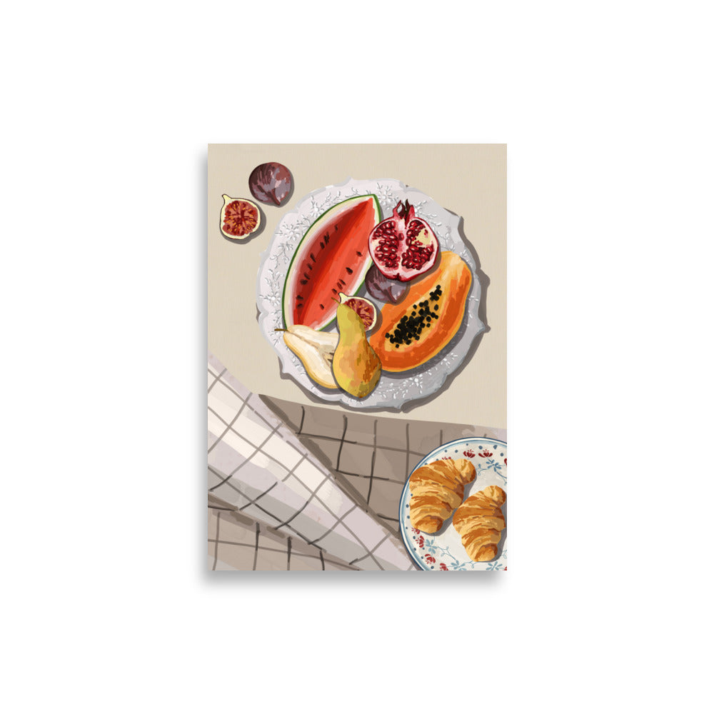 Mediterranean Fruit Platter Brunch Art Print Poster