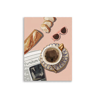 Mediterranean Italian Coffee & Bread Art Print Poster