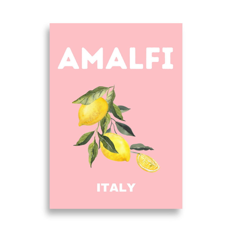 Amalfi Pink Lemons Art Print Poster