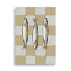 Mediterranean Sardines & Neutral Checker Art Print Poster
