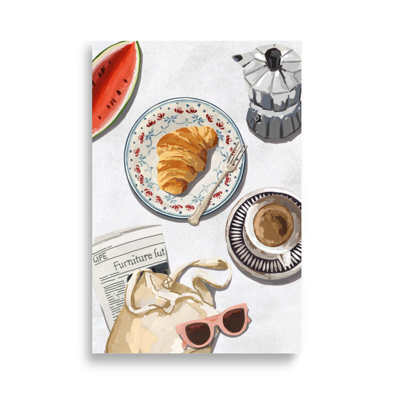 Mediterranean Breakfast & Coffee Art Print Poster