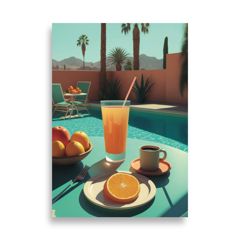 Breakfast & Orange Juice in Palm Springs Art Print Poster