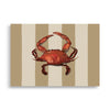 Mediterranean Crab & Neutral Stripes Art Print Poster
