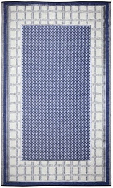 Eco Friendly Outdoor Rug - Europa Blue and Cream – Razzino Furniture