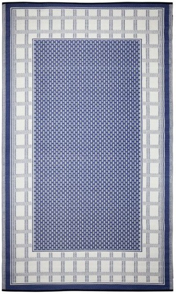 Eco Friendly Outdoor Rug - Europa Blue and Cream