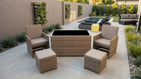 5pc SIROCCO Outdoor Rattan Cube Dining Set - Space Saving Patio Furniture Australia - Razzino Furniture