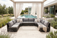 8pc XL AMALFI Outdoor Rattan Multi Way U Modular Lounge - Razzino Furniture
