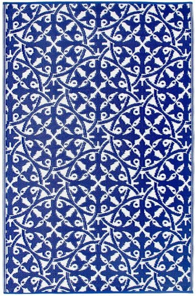 Eco Friendly Outdoor Rug - San Juan Blue And White