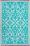 Eco Friendly Outdoor Rug - Venice Cream & Turquoise