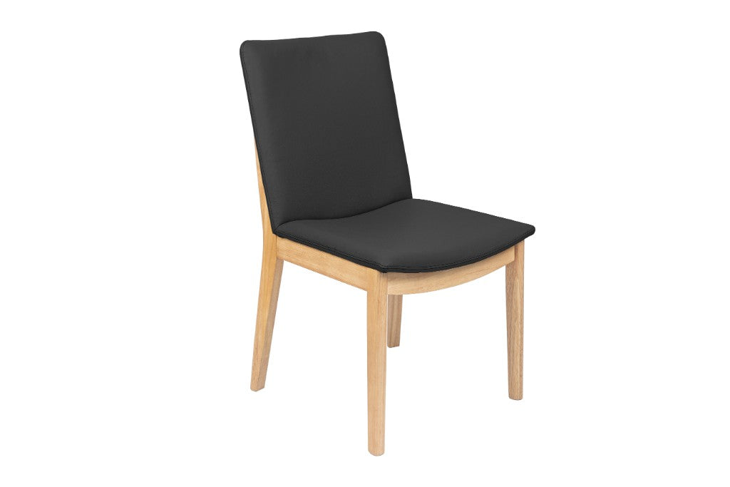 Boca Dining Chair – Black Leather | Marri Wood - Razzino Furniture