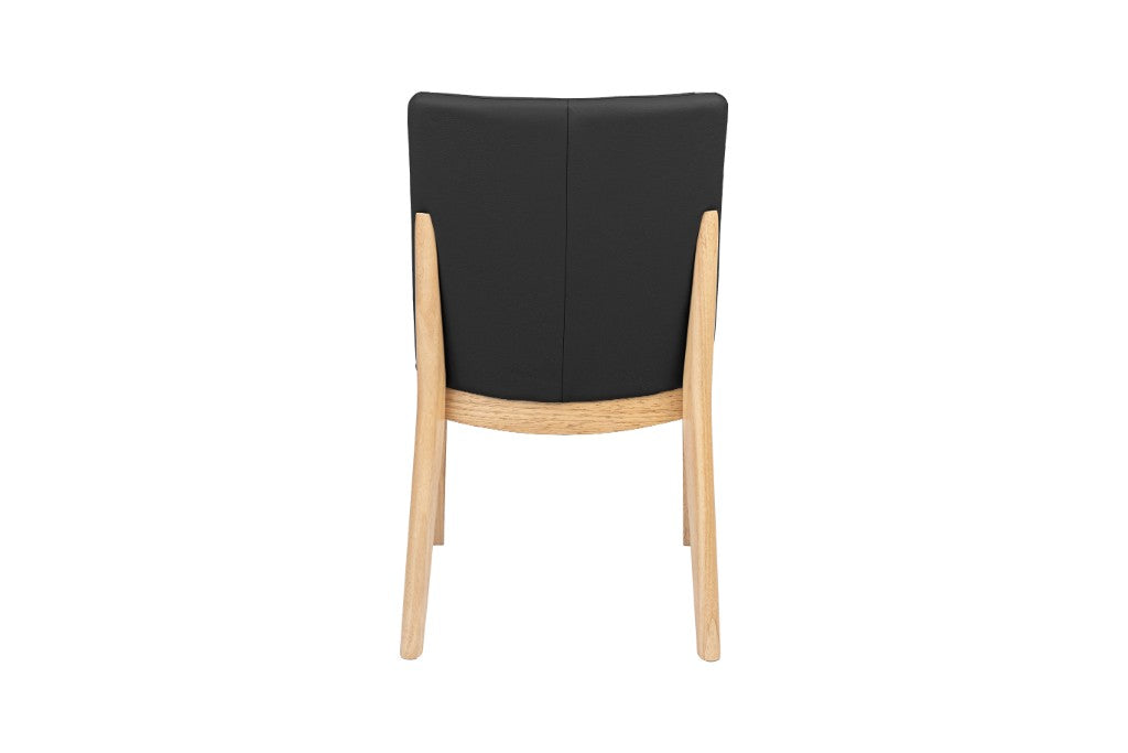 Boca Dining Chair – Black Leather | Marri Wood - Razzino Furniture