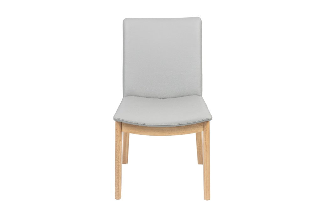 Boca Dining Chair – Grey Leather | Marri Wood - Razzino Furniture