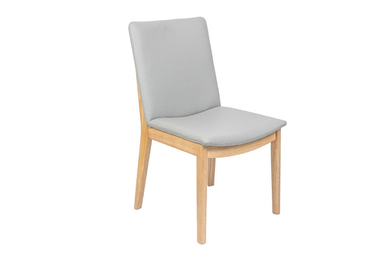 Boca Dining Chair – Grey Leather | Marri Wood - Razzino Furniture