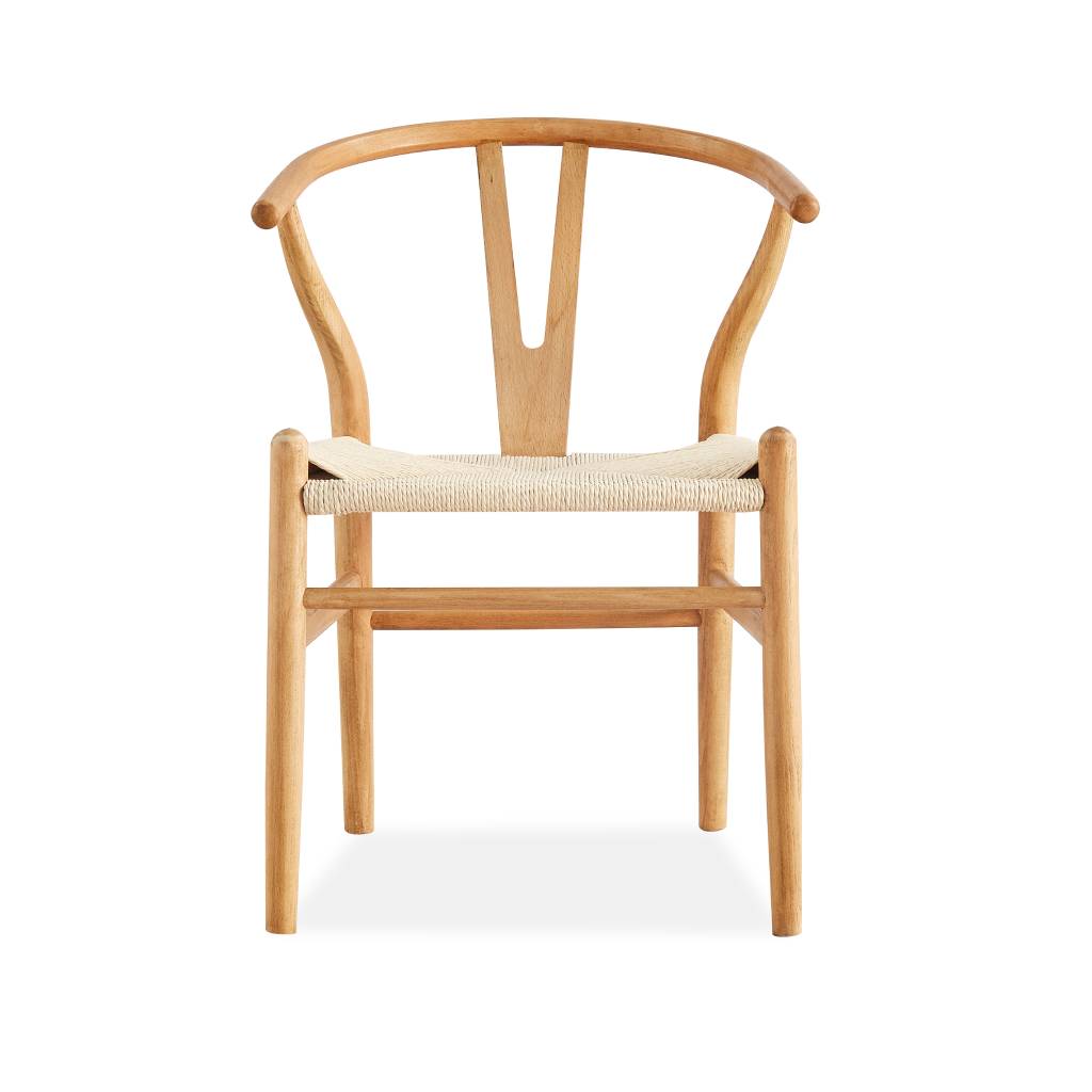 Arc Dining Chair - Timber & Woven Seat Chair – Natural - Razzino Furniture