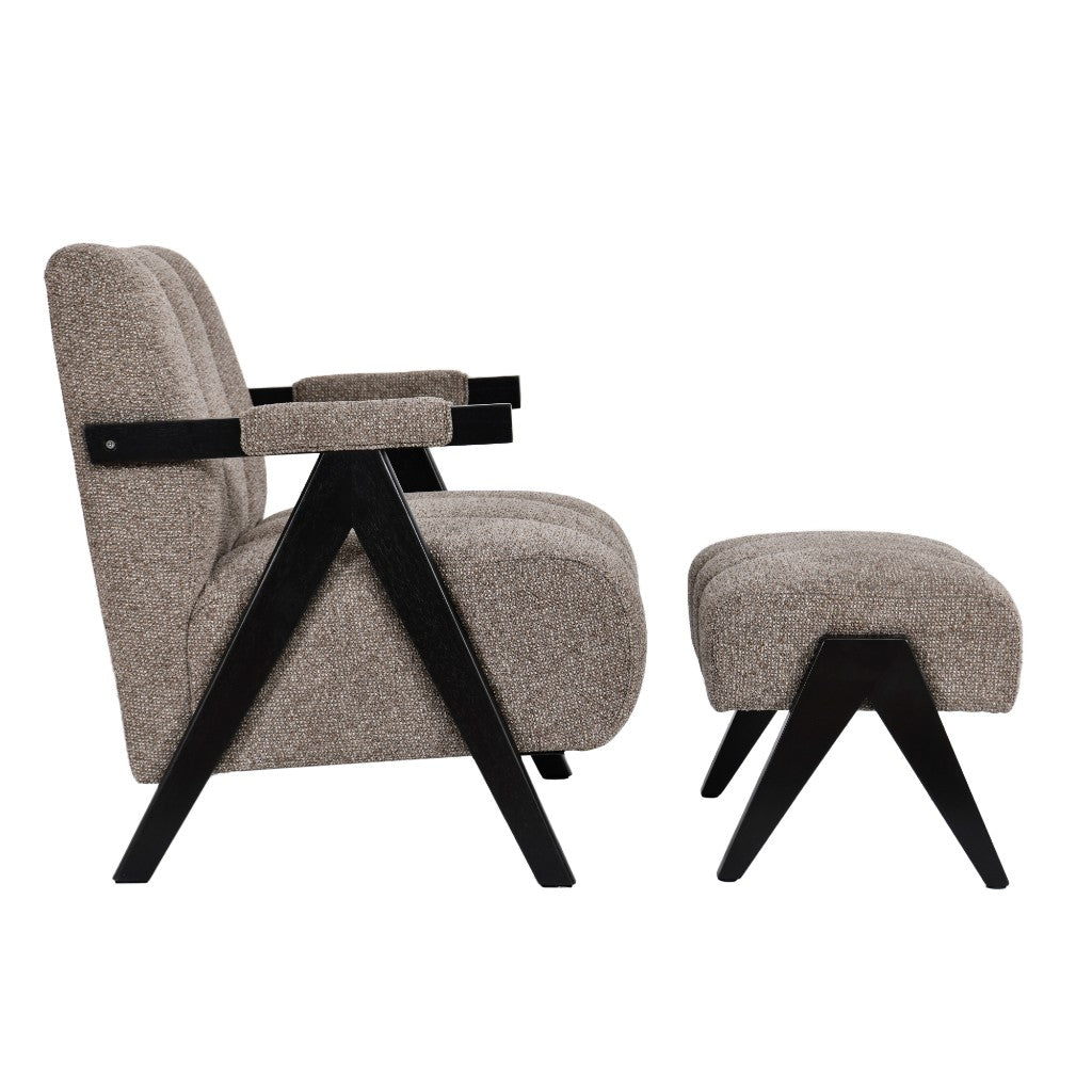 Atlas Fab Occasional Chair & Stool - Fawn Fabric Upholstery - Razzino Furniture
