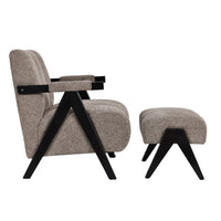 Atlas Fab Occasional Chair & Stool - Fawn Fabric Upholstery - Razzino Furniture