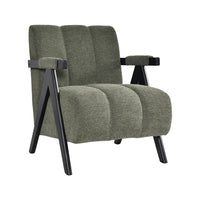 Atlas Fab Occasional Chair & Stool - Green Fabric Upholstery - Razzino Furniture