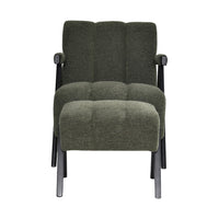 Atlas Fab Occasional Chair & Stool - Green Fabric Upholstery - Razzino Furniture